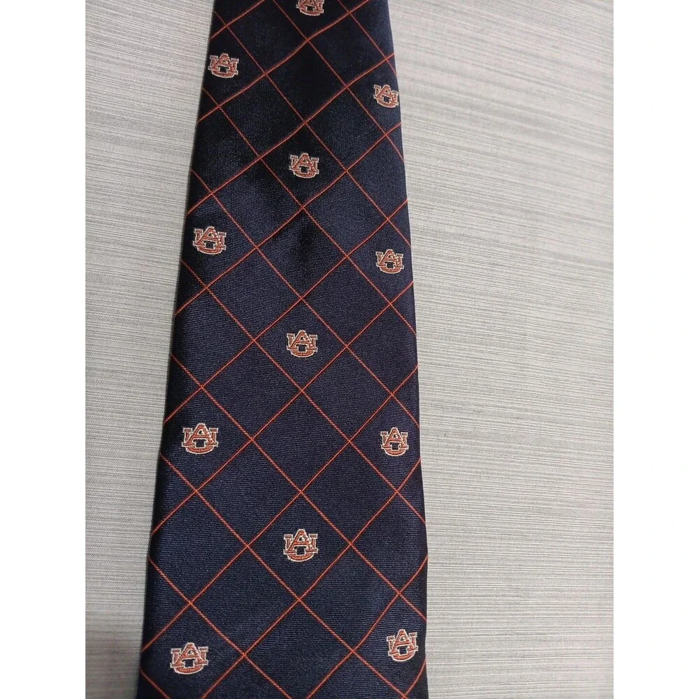 Auburn University AU All Over Print 100% Silk Neck Tie By Rah Rah Made In USA